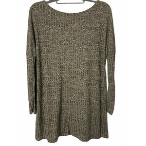 Women’s Size Small Lollipop Star Knit Tunic Top Ribbed Gray Long Sleeves Chic